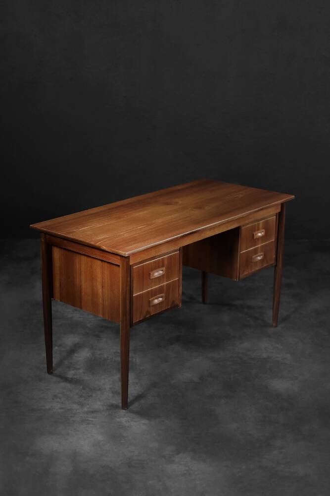 Classic vintage Scandinavian modern teak wood desk with drawers, 1960s