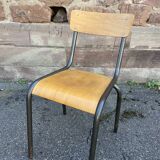 Lot de 6 chaises industrielles école vintage collectivités mullca delagrave tube & bois