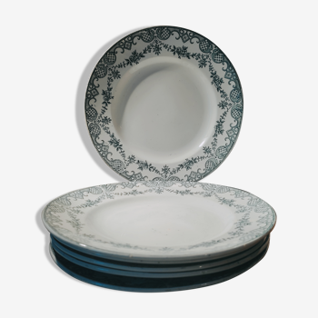 6 old plates in earthenware model Versailles