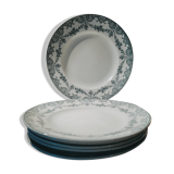 6 old plates in earthenware model Versailles