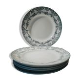 Set de 6 assiettes anciennes en faïence modèle Versailles