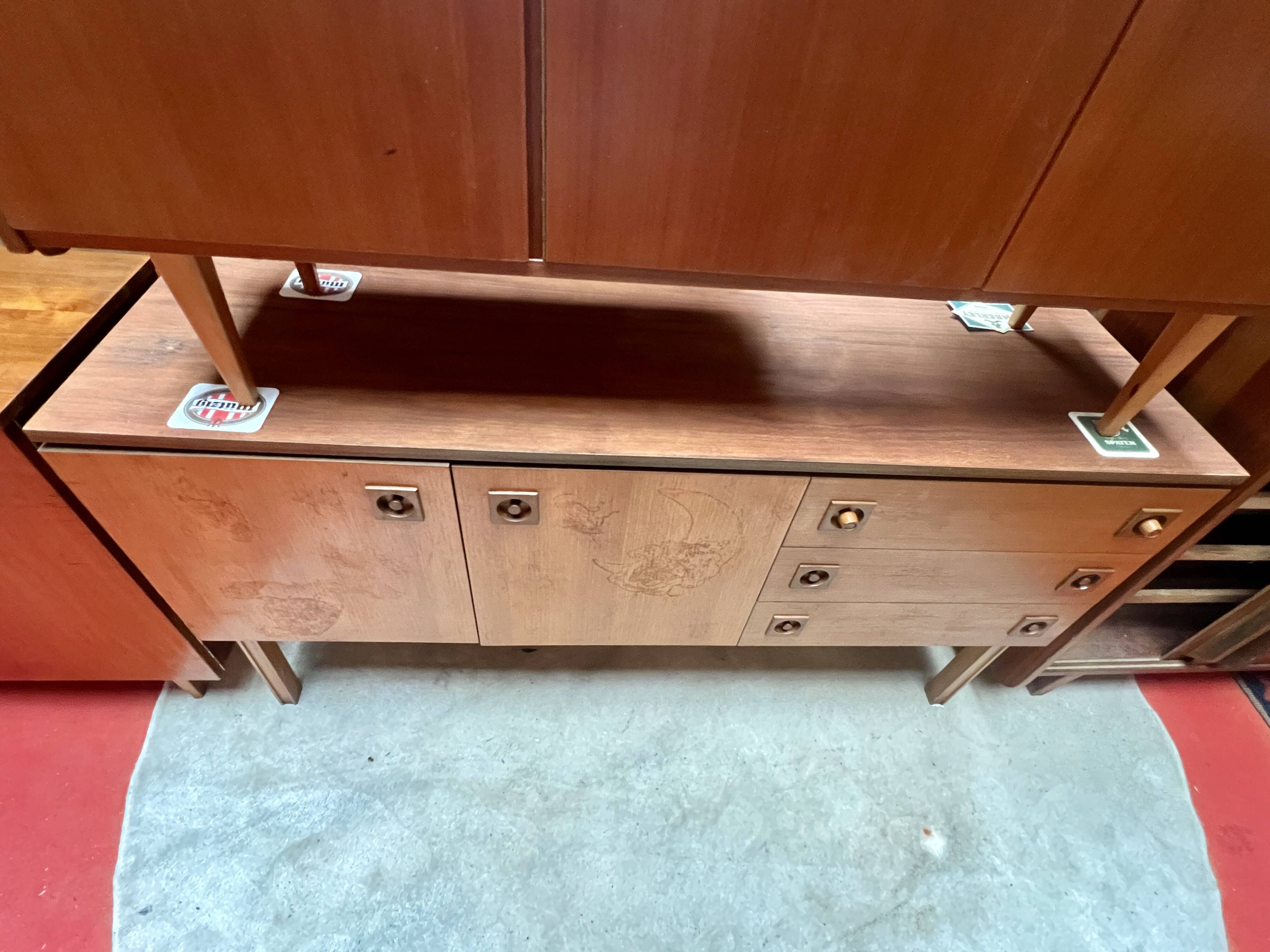 Vintage modernist French teak TV/hifi cabinet