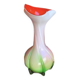 Petit vase vintage en verre soufflé multicolore – Forme organique