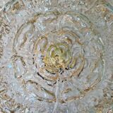 Brass and amber textured glass ceiling light, design by Helena Tynell, Limburg.