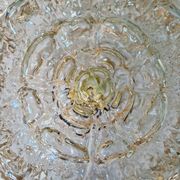 Brass and amber textured glass ceiling light, design by Helena Tynell, Limburg.