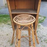 Sixties rattan bar and stool.