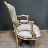 White lacquered armchair Louis XV style
