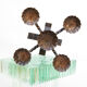 Vintage church brutalist hand forged iron candle holder