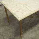 Table basse en marbre et piétement en laiton hauteur 46 cm