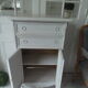 Louis XVI style furniture patinated pearl grey, marble tray