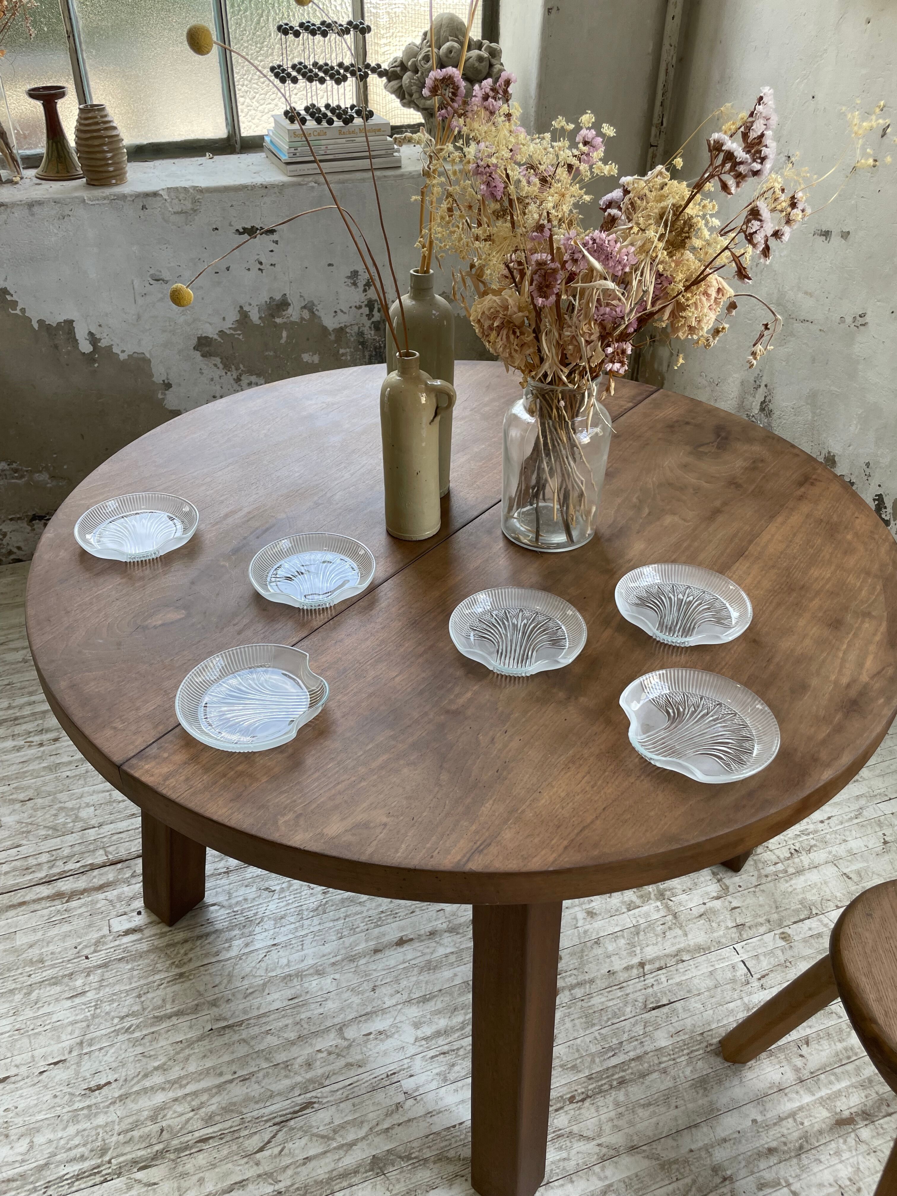 Six ridged glass ramekins