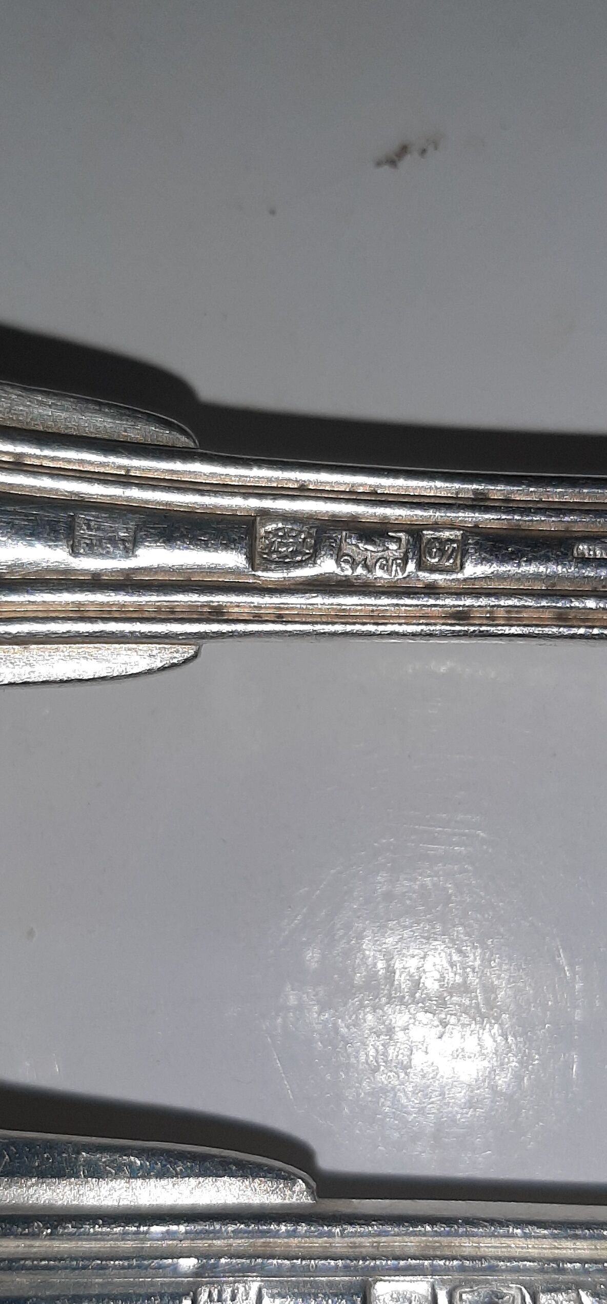 Antique silver monogram cutlery 'au filet' Christofle
