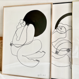 "La visite d'Artemis" 2022 fait main à l'acrylique noir en édition très limitée par Atelier Agapé