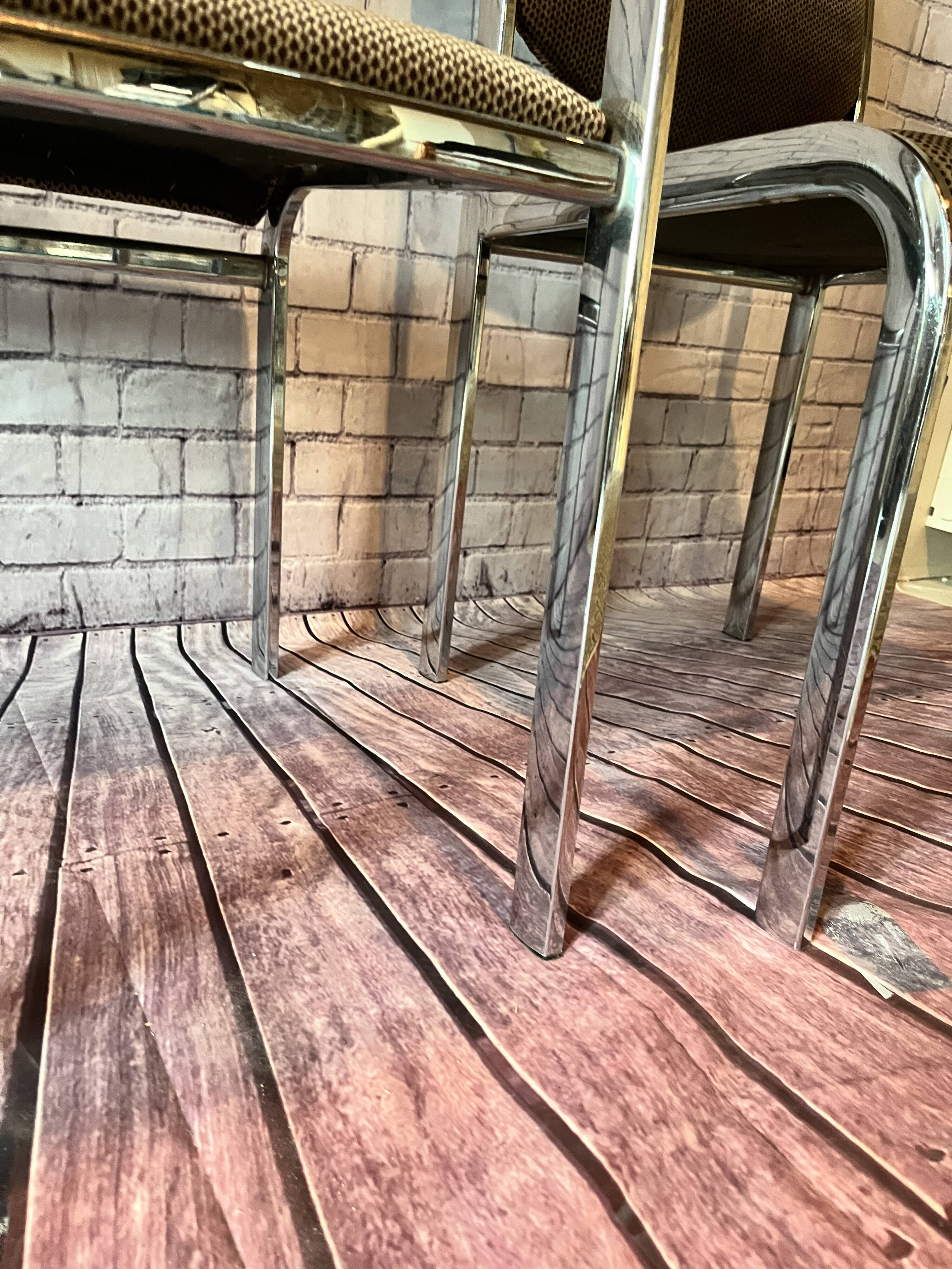 Duo of chrome chairs 70s