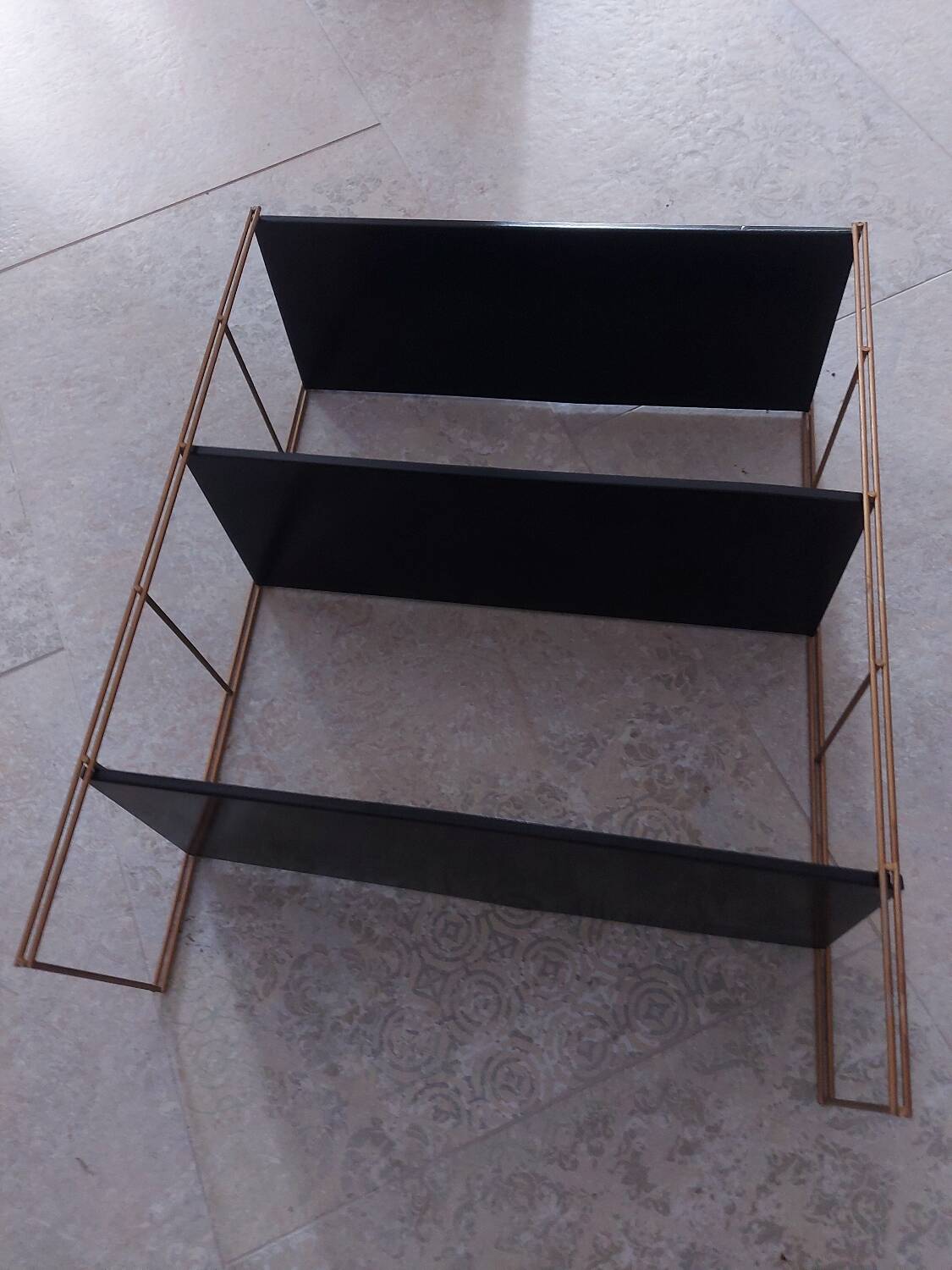 Vintage string metal shelves
