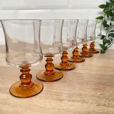 Set of 6 Luminarc white wine glasses Antique model