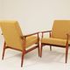 Two Lounge Chairs Vintage Mustard Boucle,  Mid Century Design, 1960