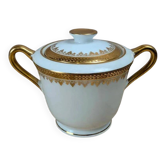 Antique sugar bowl in Limoges porcelain – elegant gold decoration