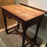 Rustic oak writing table with drawer
