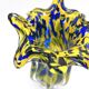 Vase Josef Hospodka Chřibská Macchia Blue Yellow Bohemian Glass 60s
