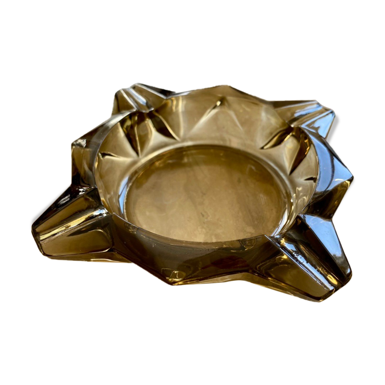 Smoked glass ashtray