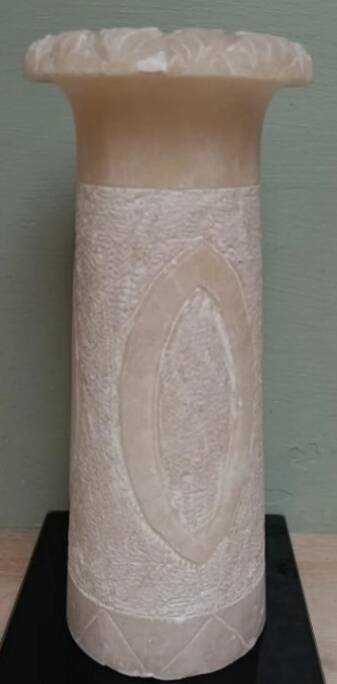 Vintage Alabaster Vase Hand-Carved - Bayca Edition