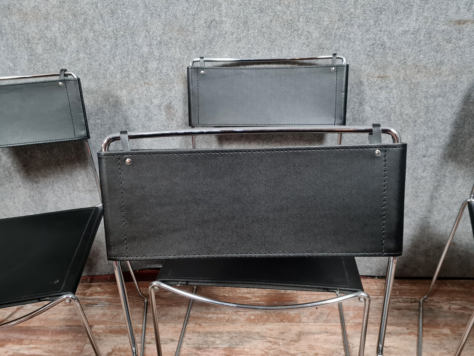 Series of 6 postmodern stackable chair chairs 1970