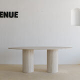 Calypso oval dining table 220x100 natural travertine