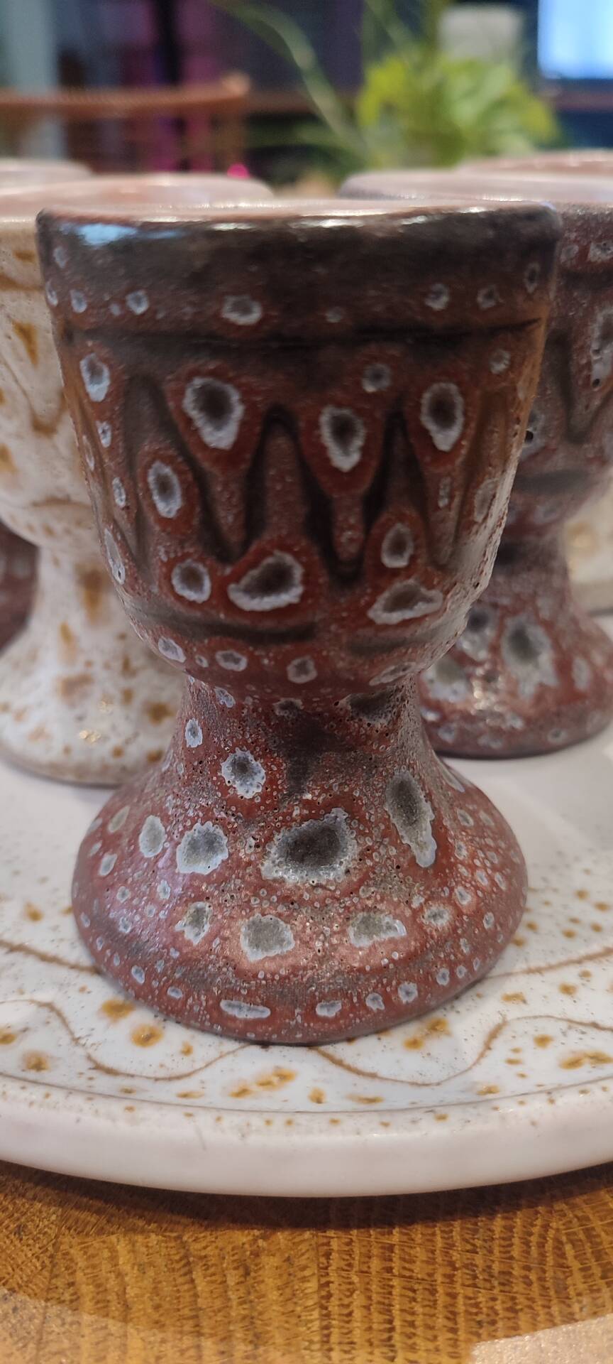 Vintage ceramic egg service by Jean Austruy
