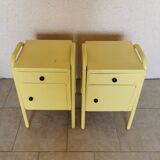 Pair of boarding school bedside tables