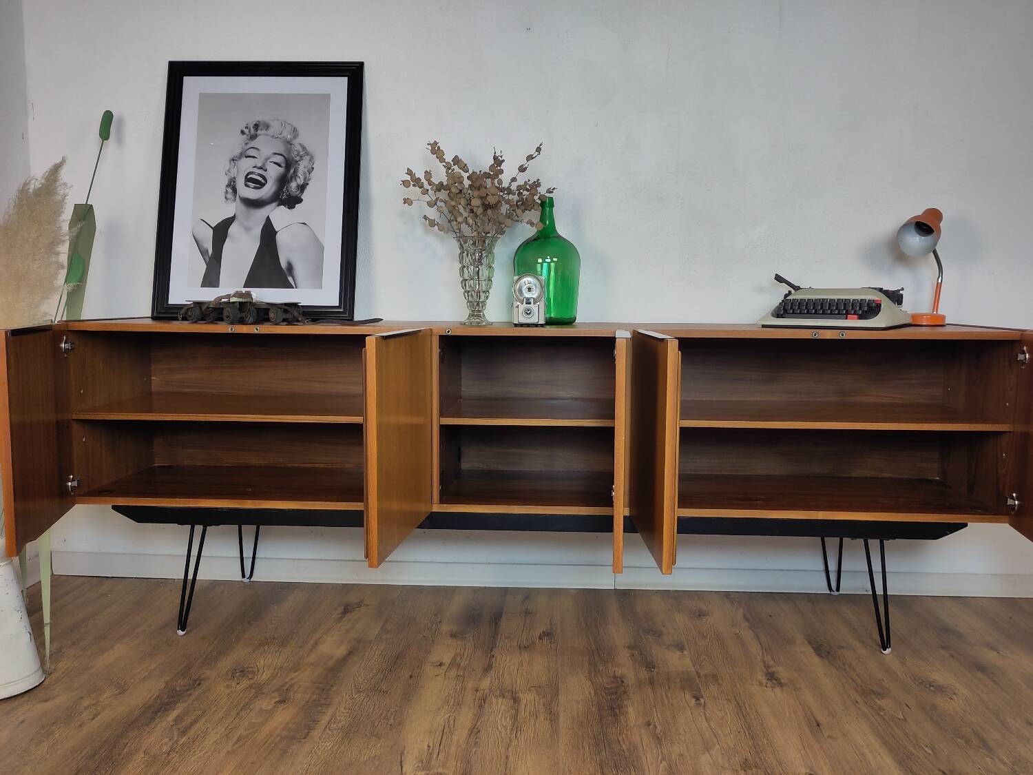Scandinavian teak and metal sideboard