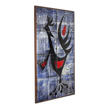 Modernist ceramic wall panel by J.G. Picard, Vallauris, 1960s.