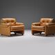 Stunning Coronado chairs in cognac leather by Afra & Tobia Scarpa - B&B Italia