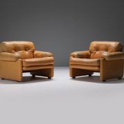 Stunning Coronado chairs in cognac leather by Afra & Tobia Scarpa - B&B Italia