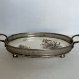 Small top in silver metal and earthenware