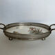 Small top in silver metal and earthenware