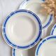 Deep plates / Art Deco salad plates Badonviller blue