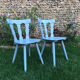Pair of vintage baumann blue chairs 70