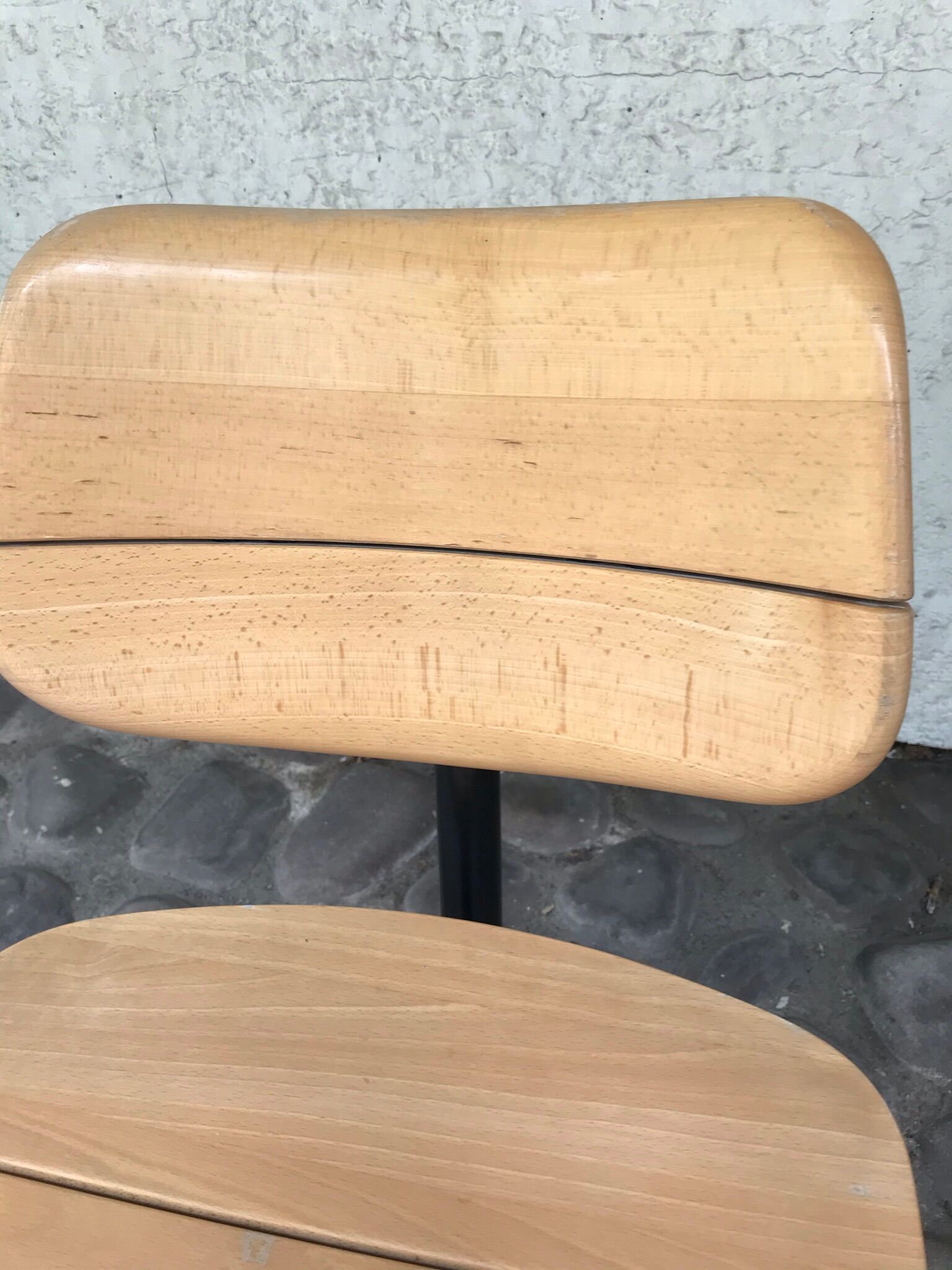 Martin Stoll office chair light wood on wheels