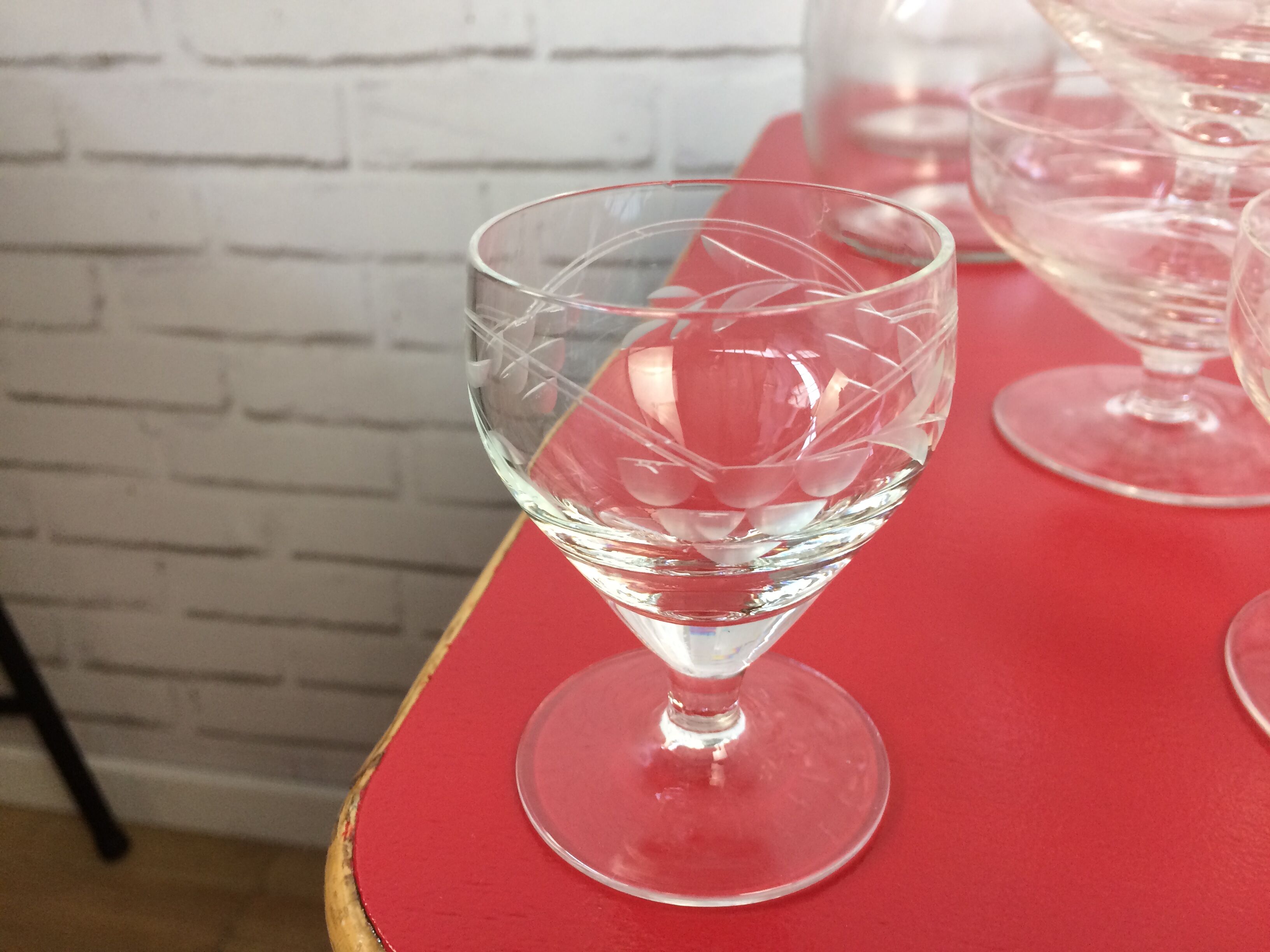 48-piece engraved glass service