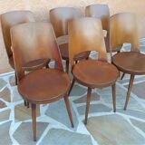 Suite of 6 chairs by Bistrot Baumann model Mondor 1960s