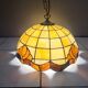Tiffany-style stained glass pendant, vintage Honsel Germany