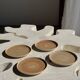 Set of 4 hand-painted Pornic stoneware plates D21