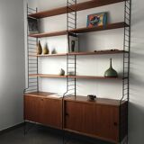 Scandinavian bookcase shelves Nisse String 1960s