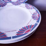6 Art Deco earthenware dinner plates