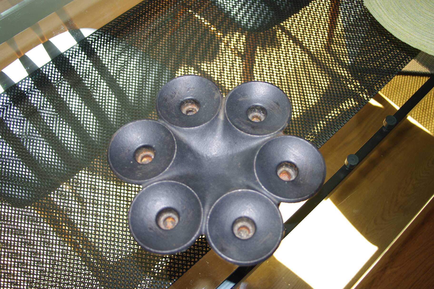 Vintage black cast iron candle holder by j quistgaard fordansk international design 1960s