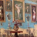 Scène d'Intérieur. Huile Sur Panneau XIXème