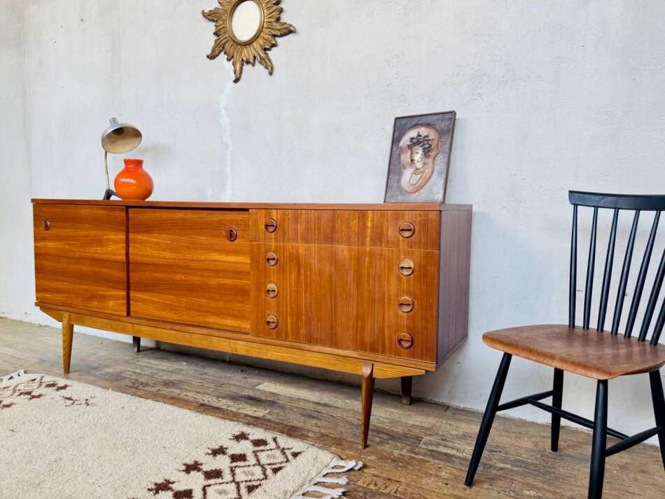 Petite enfilade vintage en teck 200 cm