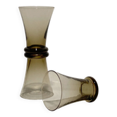 Set of three flat-bottomed glasses