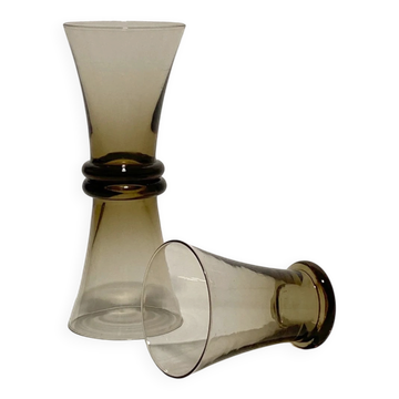 Set of three flat-bottomed glasses